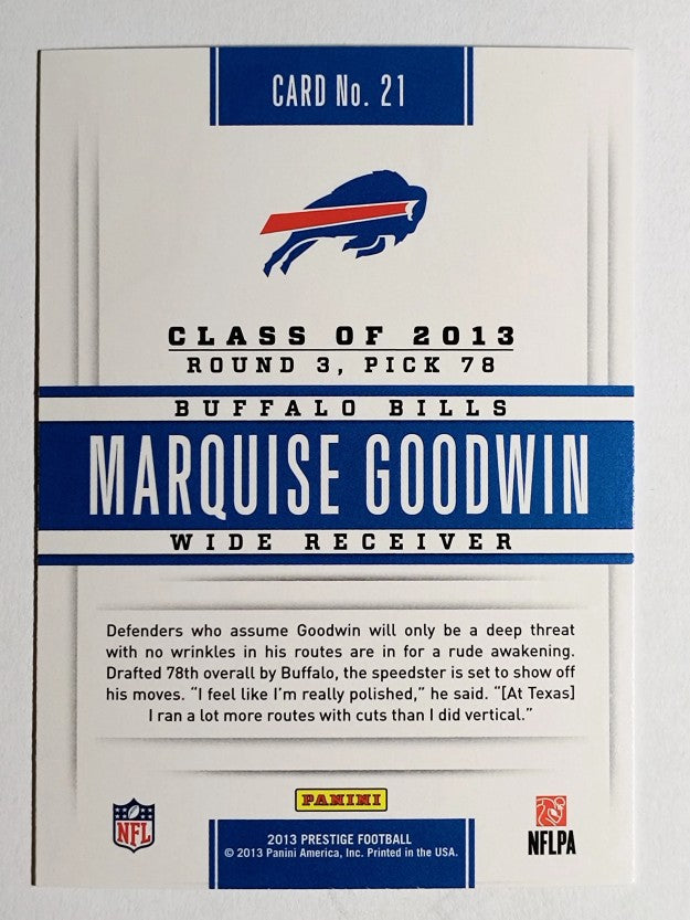 2013 Prestige Prestigious Picks Gold #21 Marquise Goodwin