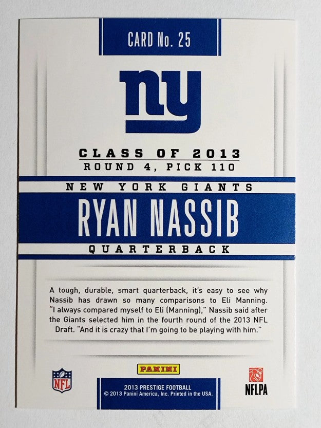 2013 Prestige Prestigious Picks Gold #25 Ryan Nassib