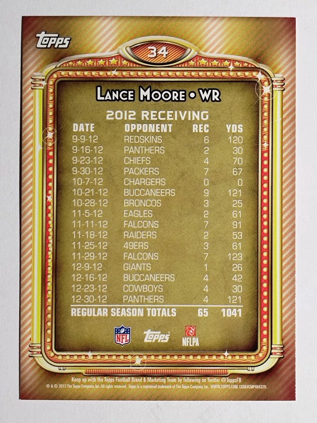 2013 Topps 1000 Yard Club #34 Lance Moore