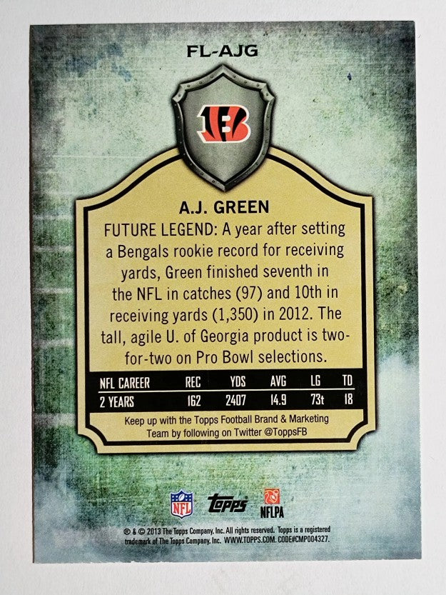 2013 Topps Future Legends #FLAJG A.J. Green