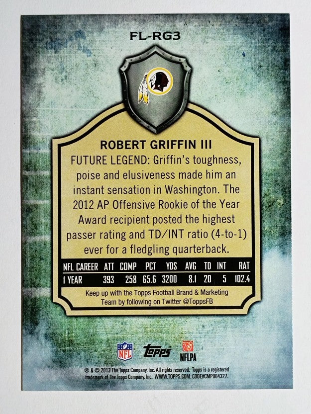 2013 Topps Future Legends #FLRG3 Robert Griffin III