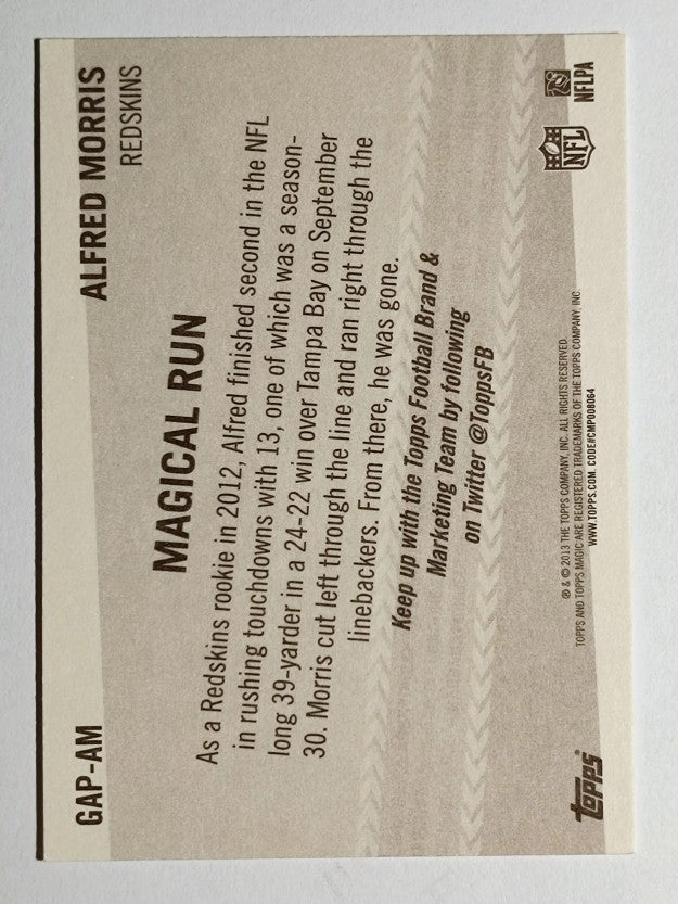 2013 Topps Magic Ground and Pound #GAPAM Alfred Morris