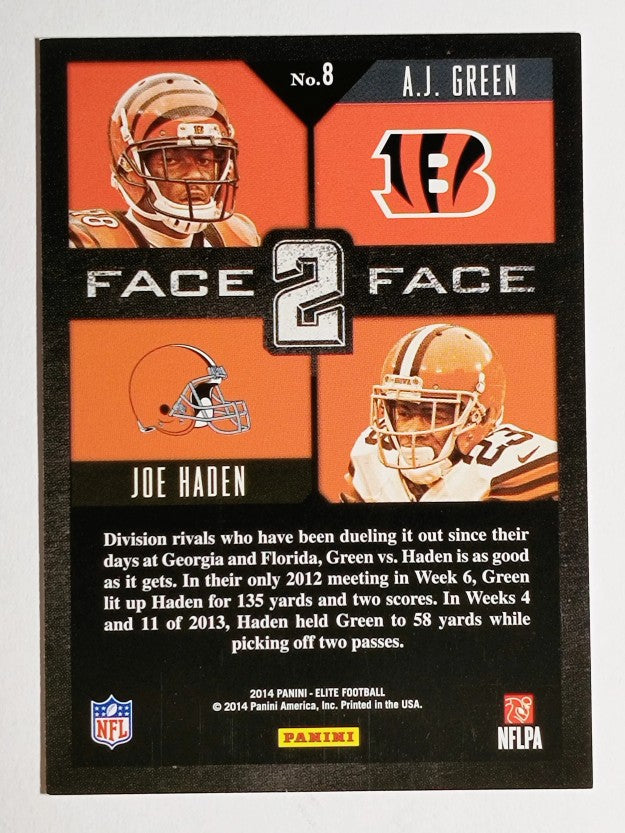 2014 Elite Face 2 Face Silver #8 A.J. Green/Joe Haden