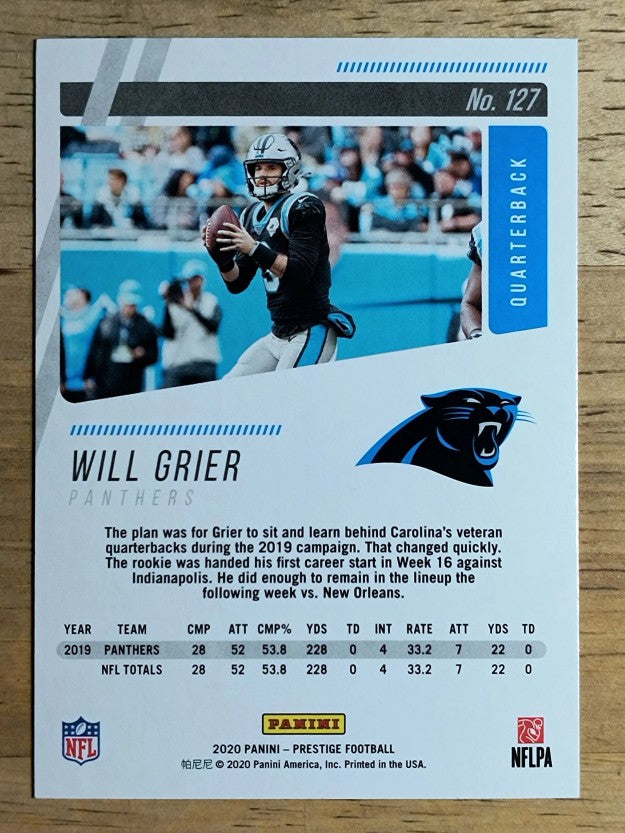2020 Prestige #127 Will Grier