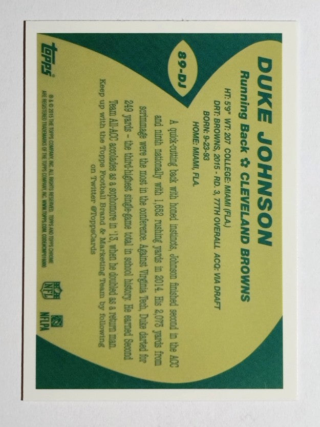 2015 Topps Chrome Mini 1989 #T89DJ Duke Johnson