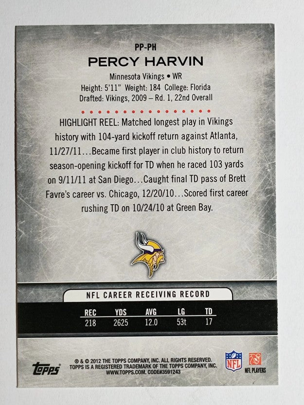 2012 Topps Prolific Playmakers #PPPH Percy Harvin