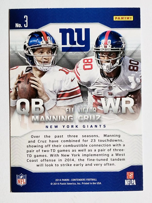 2014 Panini Contenders Touchdown Tandems #3 Eli Manning/Victor Cruz