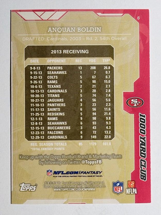 2014 Topps 1000 Yard Club #6 Anquan Boldin