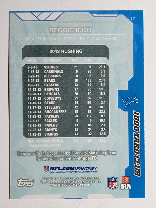 2014 Topps 1000 Yard Club #17 Reggie Bush