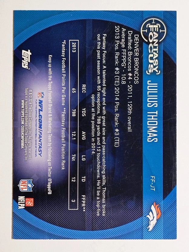2014 Topps Fantasy Focus #FFJT Julius Thomas