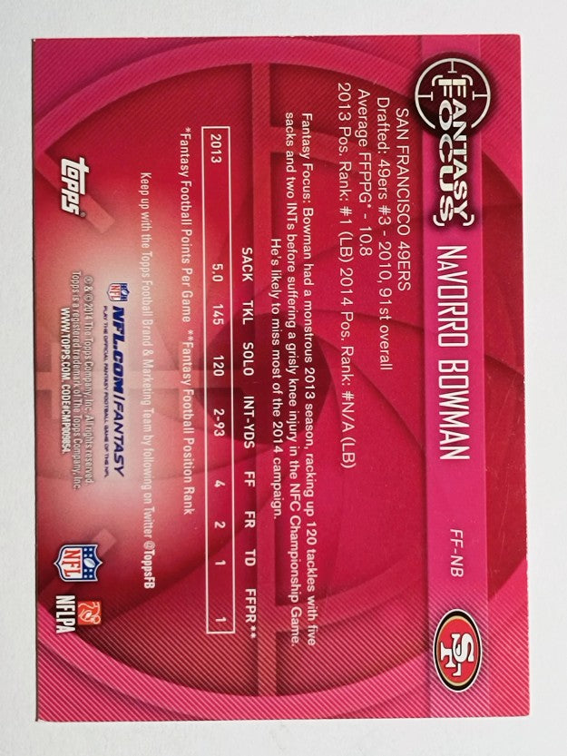 2014 Topps Fantasy Focus #FFNB NaVorro Bowman