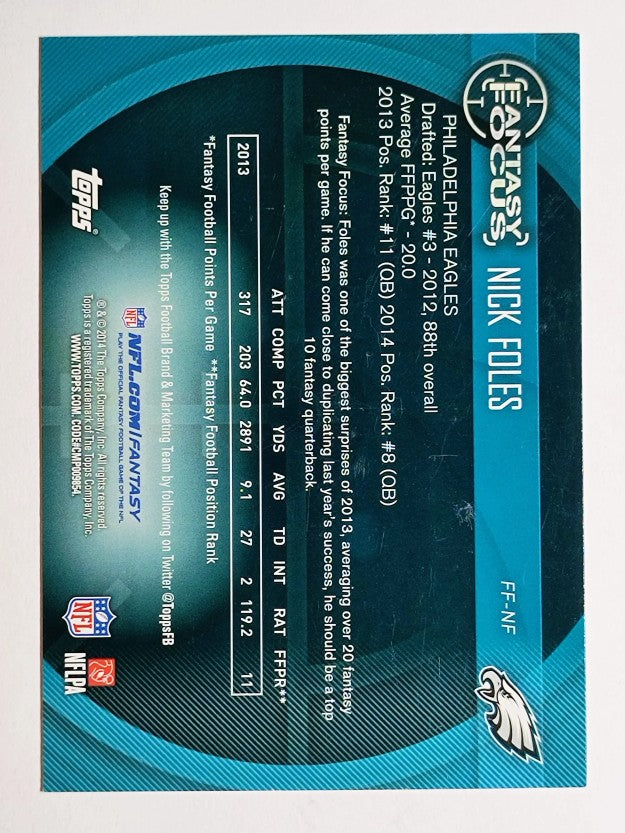 2014 Topps Fantasy Focus #FFNF Nick Foles