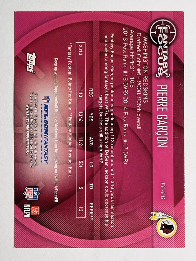 2014 Topps Fantasy Focus #FFPG Pierre Garcon