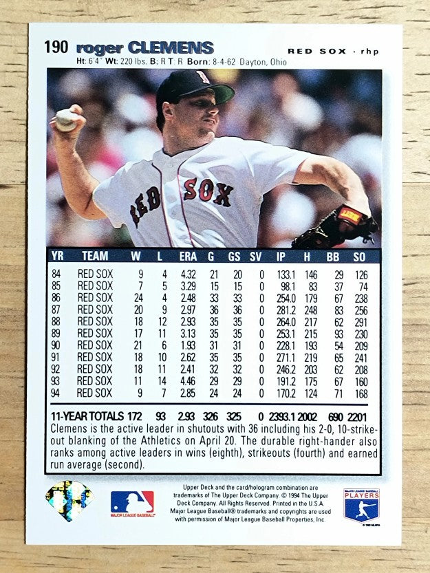 1995 Collector's Choice SE #190 Roger Clemens