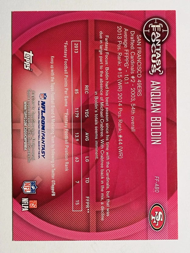 2014 Topps Fantasy Focus #FFABO Anquan Boldin