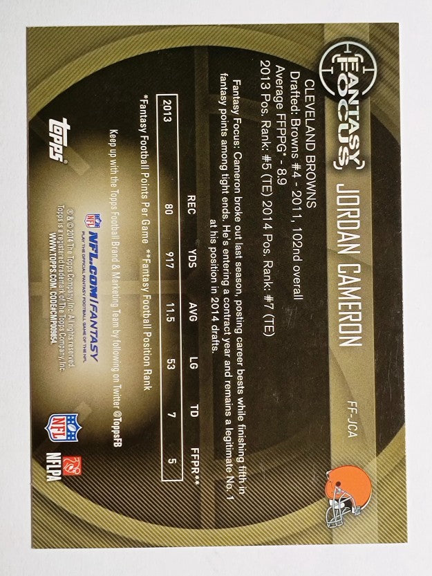 2014 Topps Fantasy Focus #FFJCA Jordan Cameron