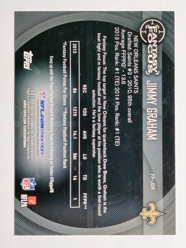 2014 Topps Fantasy Focus #FFJGR Jimmy Graham