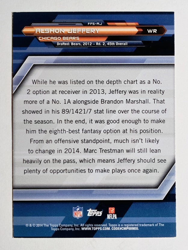 2014 Topps Fantasy Strategies #FFSAJ Alshon Jeffery