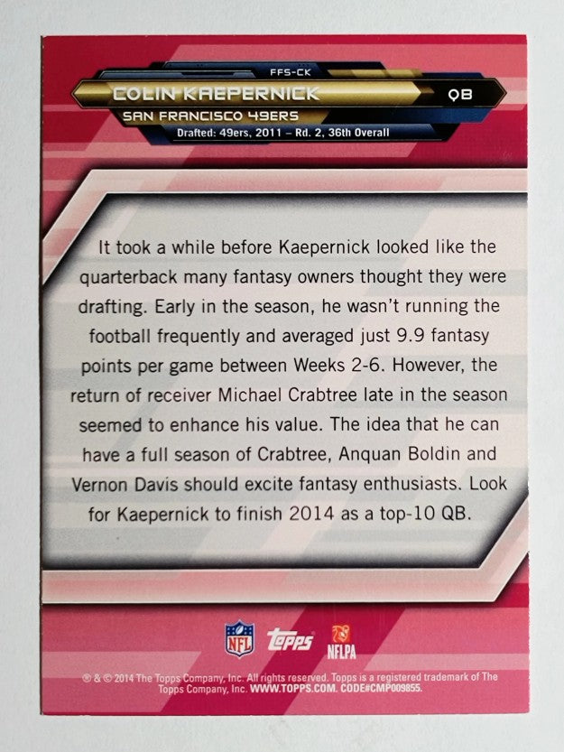 2014 Topps Fantasy Strategies #FFSCK Colin Kaepernick