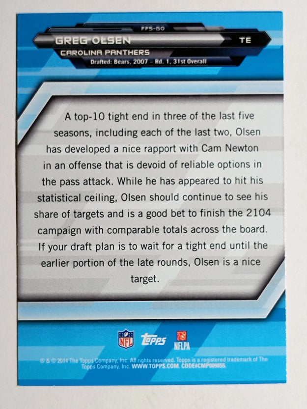 2014 Topps Fantasy Strategies #FFSGO Greg Olsen