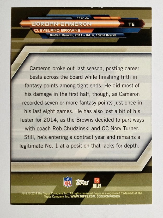 2014 Topps Fantasy Strategies #FFSJC Jordan Cameron