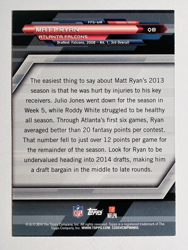 2014 Topps Fantasy Strategies #FFSMR Matt Ryan