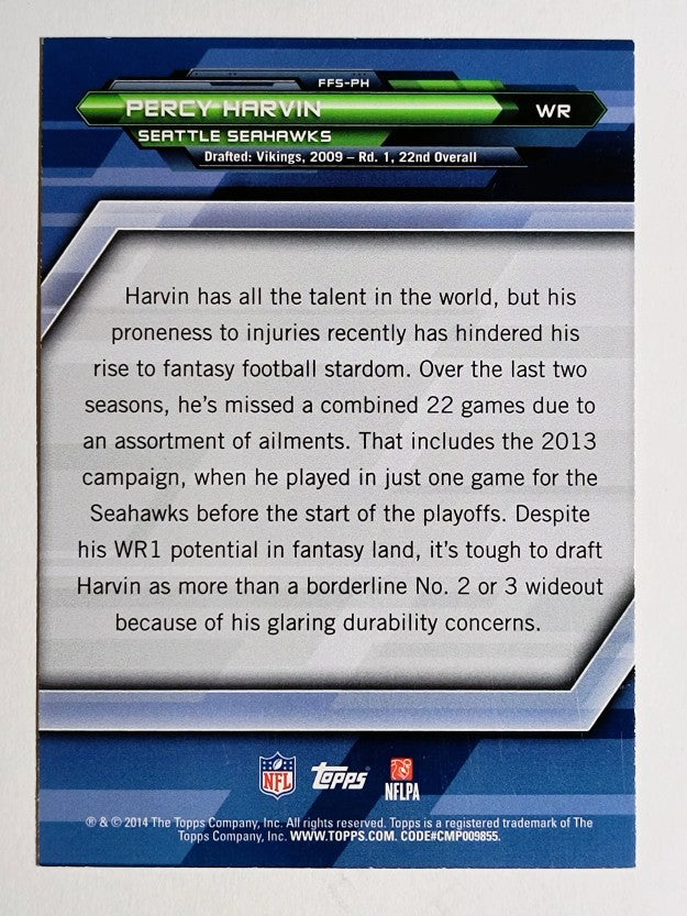2014 Topps Fantasy Strategies #FFSPH Percy Harvin