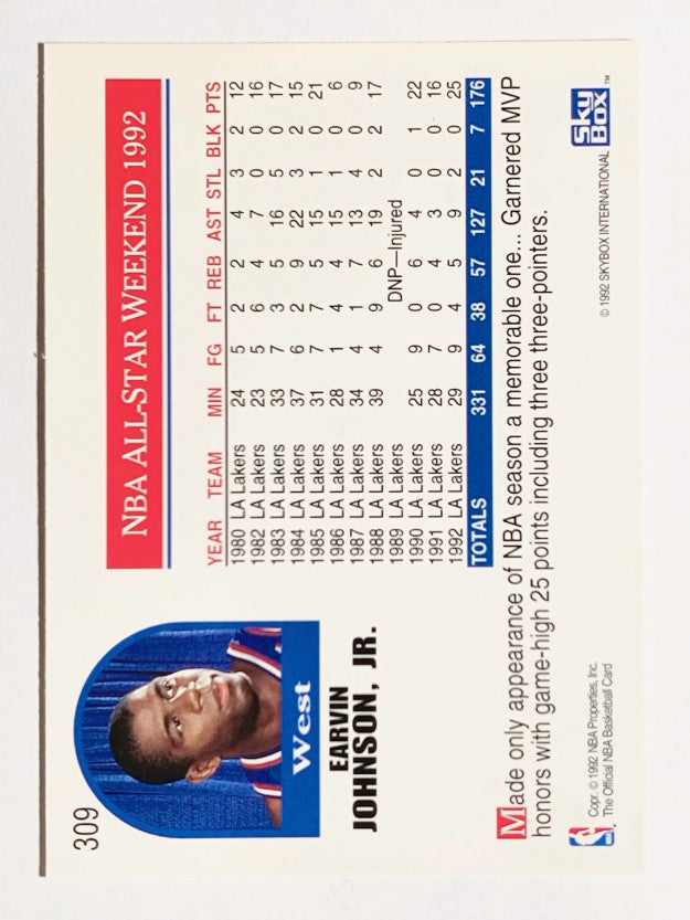 1992-93 Hoops #309 Magic Johnson AS