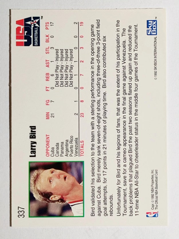 1992-93 Hoops #337 Larry Bird USA