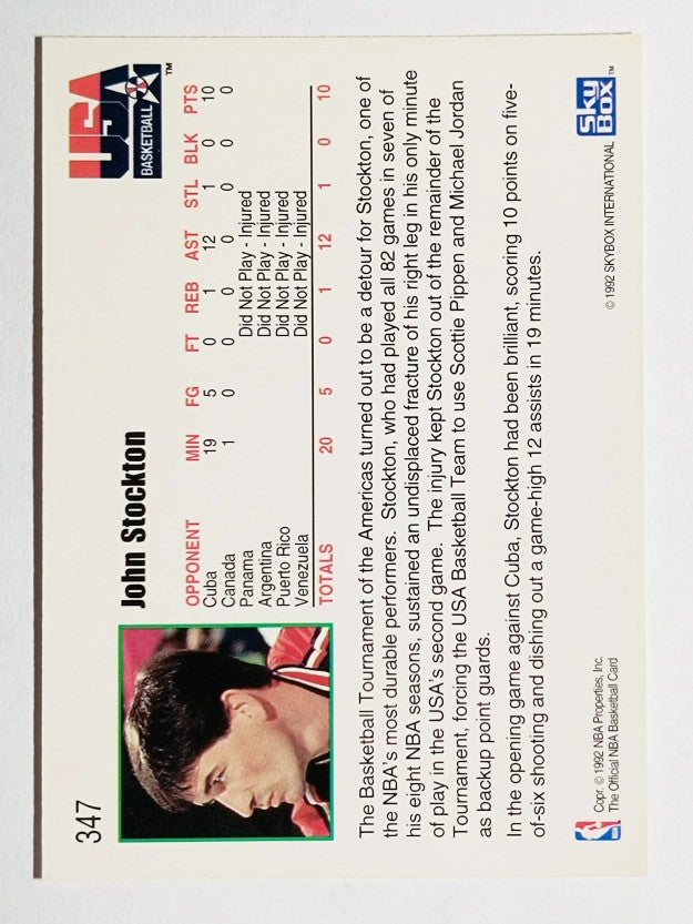 1992-93 Hoops #347 John Stockton USA