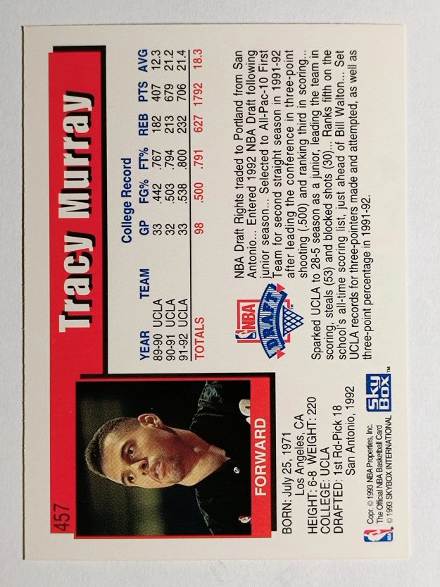 1992-93 Hoops #457 Tracy Murray RC