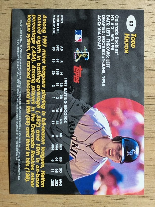 1998 Topps Chrome Rookie Class #R3 Todd Helton