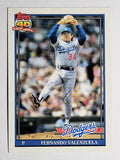 1991 Topps #80B Fernando Valenzuela/COR 104 ER in 1990 led league