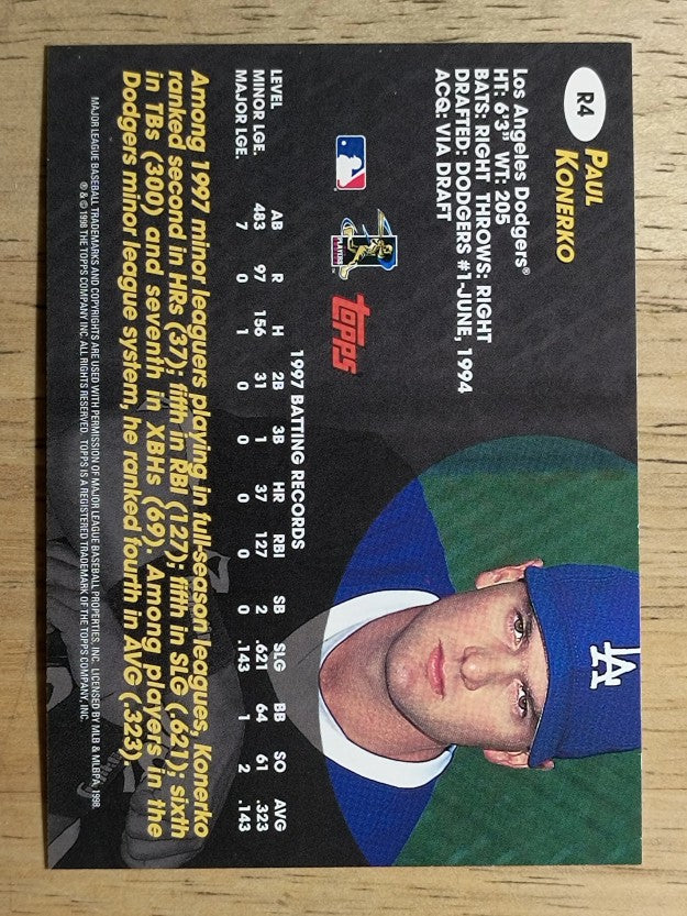 1998 Topps Chrome Rookie Class #R4 Paul Konerko