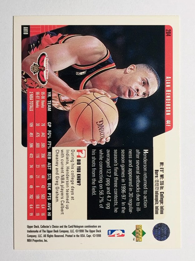1997-98 Collector's Choice #204 Alan Henderson
