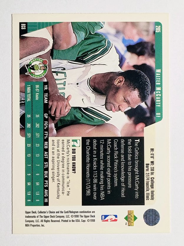 1997-98 Collector's Choice #205 Walter McCarty