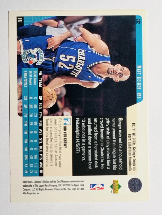 1997-98 Collector's Choice #212 Matt Geiger
