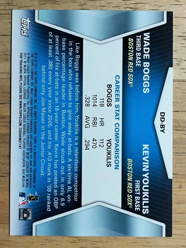 2011 Topps Diamond Duos #BY Wade Boggs/Kevin Youkilis