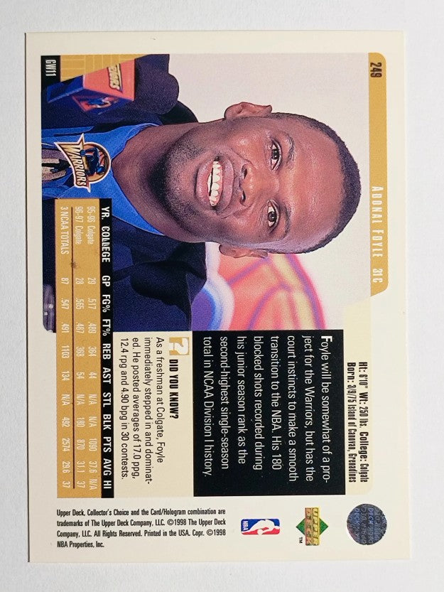 1997-98 Collector's Choice #249 Adonal Foyle RC