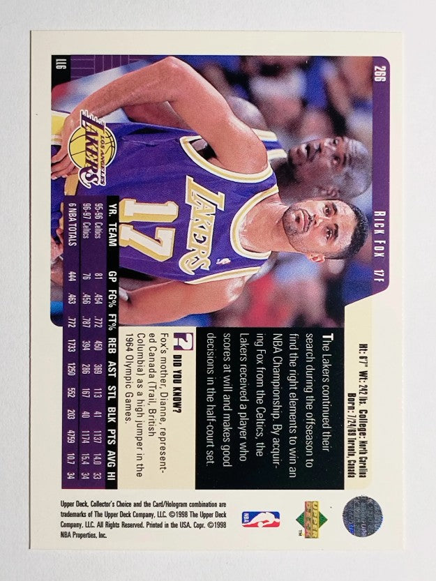 1997-98 Collector's Choice #266 Rick Fox