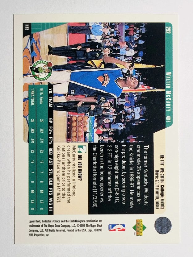 1997-98 Collector's Choice #292 Walter McCarty