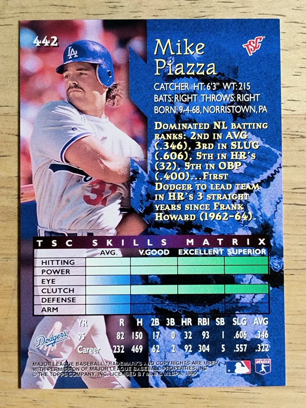 1996 Stadium Club #442 Mike Piazza