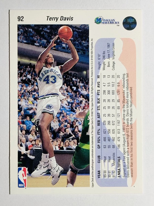 1992-93 Upper Deck #92 Terry Davis
