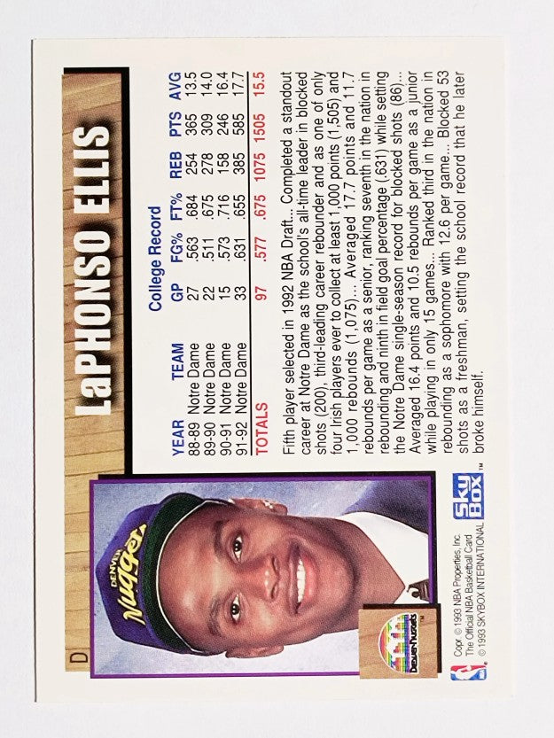 1992-93 Hoops Draft Redemption #D LaPhonso Ellis (NM)