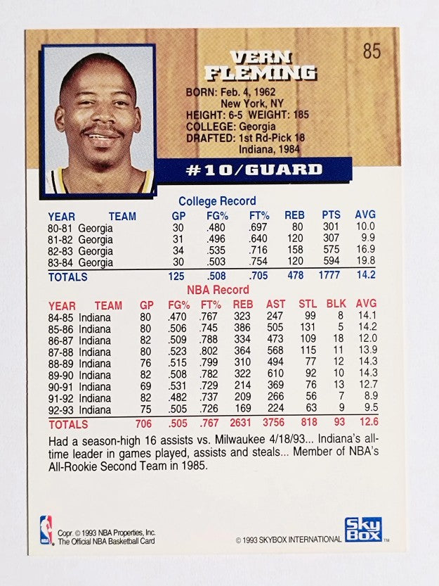 1993-94 Hoops #85 Vern Fleming
