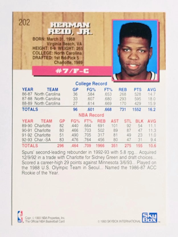 1993-94 Hoops #202 J.R. Reid