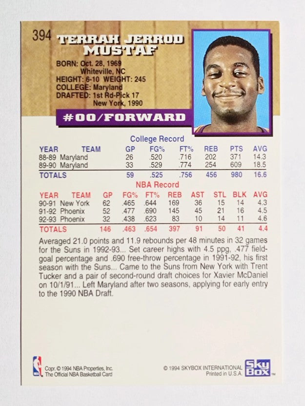 1993-94 Hoops Fifth Anniversary Gold #394 Jerrod Mustaf