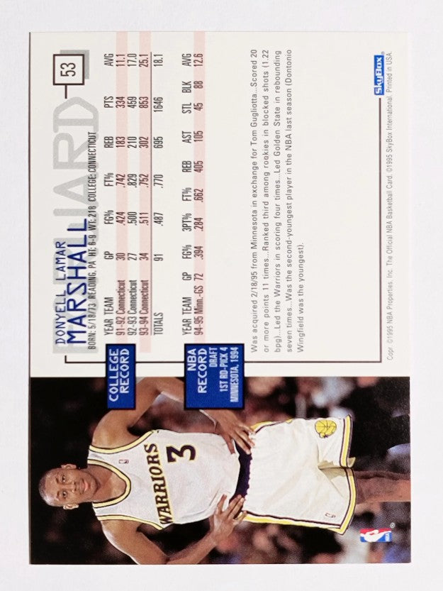 1995-96 Hoops #53 Donyell Marshall