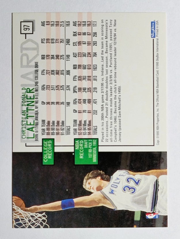 1995-96 Hoops #97 Christian Laettner