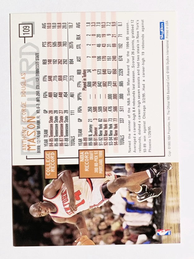 1995-96 Hoops #109 Anthony Mason